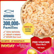 Ocean Papa Udang Kering Putih Gred AAA Berkulit (100g) / Ocean Papa Premium Dried Shrimps (100g)