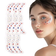 Face Freckles Glitter Makeup Patches 6 Pieces Skin-Friendly Star and Heart Glitter Freckles for Gath