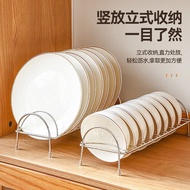 ST/🪁WORTHBUY（WORTHBUY）Stainless Steel Dish Storage Rack Draining Dish Rack Plate Desktop Kitchen Storage Rack Dish Stora