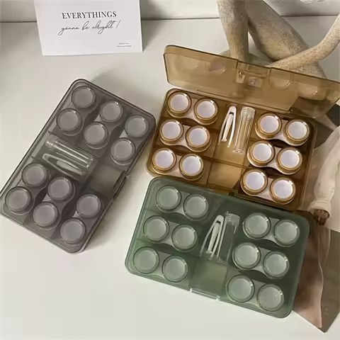Lens Box Six Pairs Companion Box Contact Lens Color Retro Morandi For Nursing Box Retro Morandi Colo