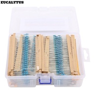 EUCALYTUSS 2600PCS Resistor, 1/4w 130 Values Metal Film Resistor, Parts 1 Ohm- Ohm Metal Film Resist