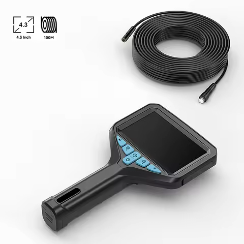 2-100m Industrial Endoscope Camera 8mm 1080P 4.3'' Hand-held Borescope IP67 Split Design for Check C