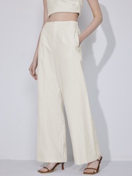 Cider Striped Pleated Wide Leg Trousers