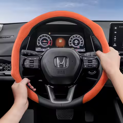 Suitable for Honda Premium Suede Snap-On Steering Wheel Cover Anti-Slip Durable Car Accessories Civi