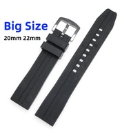 Big Size Long Silicone Watch Strap 20mm 22mm Rubber Bracelet for Seiko 5 Diver Tuna Submariner Water Ghost Silicone Watch Band for Men Women Sport Waterproof Wrist Belt