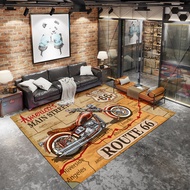 Carpet Industrial Style Retro Locomotive Living Room Carpet American Garage Stroke Painting Househol