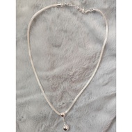 9999 silver braided ball pendant necklace (RS4057)