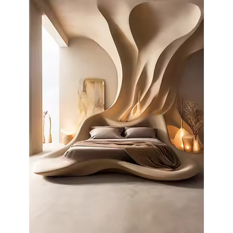 Medieval bed French style double bed, technology master room bed, creative bed, new cream style mast