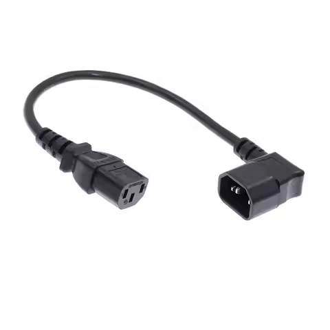 IEC 320 C14 Right Angled Male to C13 Female Cord, 90 degree C14 to C13 Power Extension Cable For PDU