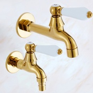 French All Copper Ceramic Handle Washing Machine Dedicated Faucet Single Cool Gold Household Small F