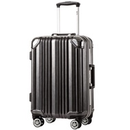 Luggage Aluminium Frame Suitcase TSA Lock 100% PC 20in 24in 28in (Black, M(24in))