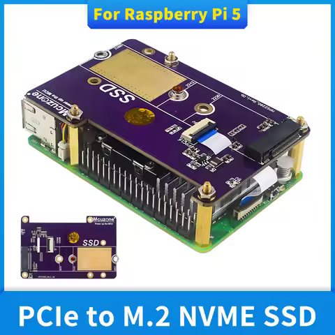 Raspberry Pi 5 PCIe to M.2 SSD Expansion Board Support PCIe Gen2 Gen3 2280/2242/2230 M.2 NVMe SSD fo