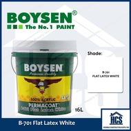 ♞,♘Boysen B-701 Flat Latex White 16L-Pail