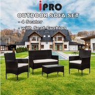 IPRO Outdoor Rattan Sofa Garden Outdoor Table and Chair Set  Balcony Sofa Rotan Set Meja Kerusi Rota