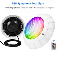 38W Romantic RGB Symphony Pool Lights Waterproof Wall Mounted Lamp Wireless Remote Control Landscape