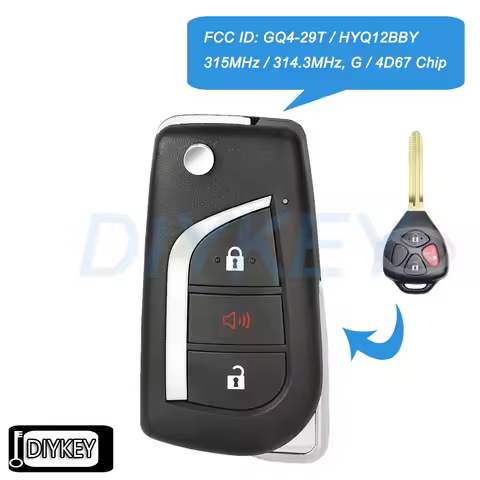Upgraded Flip Remote Car Key Fob 315MHz 314.3MHz G 4D67 Chip for Toyota Matrix Venza Corolla RAV4 4R