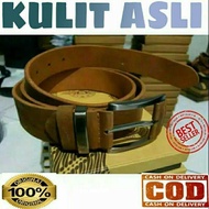 Genuine LEATHER BELT Pria ONE LAYER IMPORTED SIZE 120 CM cow JUMBO LONG BROWSER(H6A1) Belt Men's Bel