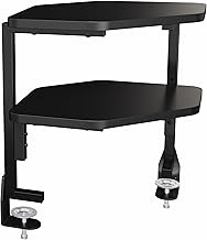 VIVO Corner Clamp-on 17 inch Above or Below Desk 2-Tier Shelving Unit for Table Accessories, Gaming 