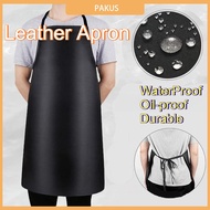 Soft Leather Apron Waterproof Oil-proof Reusable Durable PVC Apron Chef Butcher Gardeners Work Apron