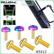 [Doll]RISK M5x12mm Titanium Bike Bottle Holder Screw Bicycle Water Bottle Cage Bolts