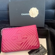 香奈兒 chanel 桃紅 woc 包 漆皮 發財包 肩背包 側背包