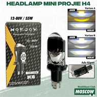 H4 Mini BILED PROJECTOR Lamp with Cooling Fan AC DC 12 - 80V 55W Headlight 55 WATT LED H4