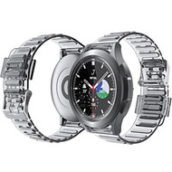 全城熱賣 - 適用於三星 Galaxy Watch5 Pro 45mm/5 44mm/5 40mm 硅膠錶帶（透黑）
