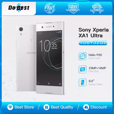 Sony Xperia XA1 Ultra 4G LTE Mobile Phone 6.0" IPS LCD Screen 4GB RAM 32GB ROM Single/Dual SIM Helio