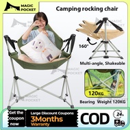 Outdoor Camping Rocking Chair with backrest Portable Moon Chair Foldable Rocking Chair Hammock Chair