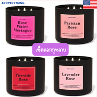 (ของแท้) เทียนหอม Bath&amp;Body Works 3-wicks candle ขนาดใหญ่ 411 g. Champagne Toast/JP Cherry Blossom  เทียน 3 หัว Paris Cafe / Eucalyptus / Rose Vanilla / Mahogany เทียนหอมอโรมา