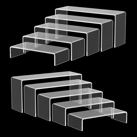 3/6/9Pcs Acrylic Transparent Display Stand U Shape Lightweight Holder Window Counter Cosmetics Rack 