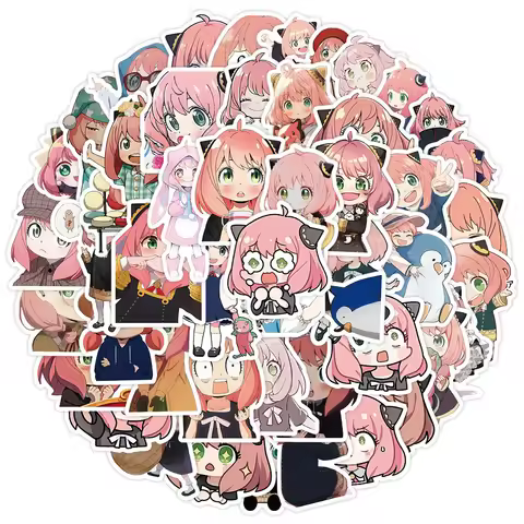 New 50pcs Cartoon Anime Stickers Anya Forger Decals Kids Toys Skateboard Laptop Motorcycle Phone Car
