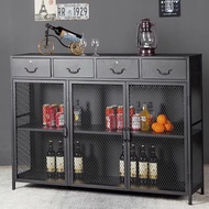 American Industrial Style Iron Art Dining Side Cabinet Dining Table Kitchen Restaurant loft Cabinet 