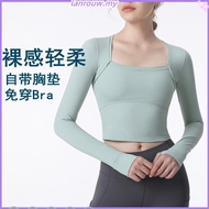 Lulu yoga sports long sleeve elastic fitness top with chest cushion CX711
