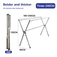 [Reinforce]Foldable Sampayan Stainless Clothes Rack Laundry Drying Rack Sampayan Indoor Outdoor Samp