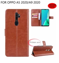 LEATHER CASE FLIP UNTUK OPPO A5 2020/A9 2020 FLIP WALLET KULIT  OPPO A5 2020/A9 2020  CASING DOMPET KULIT UNTUK  OPPO A5 2020/A9 2020