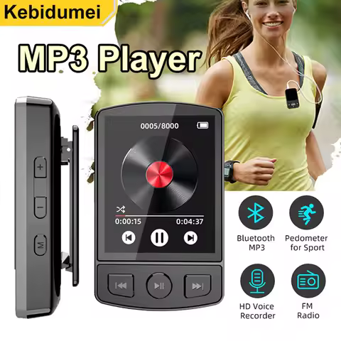 Portable MP3 Player Sport Clip Walkman HiFi Sound Player Bluetooth FM Audio Adapter Student Walkman 