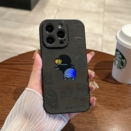 CrashStar Funny Cartoon Laser Black Leather Hard Shockproof Phone Case For iPhone 17 16 15 14 13 12