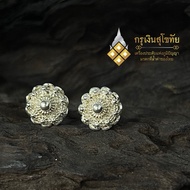 99.9% Pure Silver Earrings Handicraft (Lotus Shape)