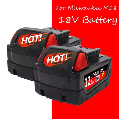For Milwaukee 18V battery M18-HB3 high energy bateria 12AH ,for original Milwaukee M12-18FC charger 