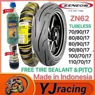 ZENEOS ZN62 MOTORCYCLE TIRE GULONG TUBELESS  80/80/17 90/80/17 110/70/17By17