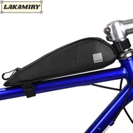 LAKAMIRY Bike Top Tube Bag, Waterproof 600D Polyester Bike Frame Bag, Portable Reflective 0.3L 0.6L 