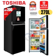 TOSHIBA 270L 2 DOOR INVERTER FRIDGE GR-RT300WE-PMY(DS) | PETI AIS 2 PINTU