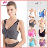 Sport Bra jumbo bra menyusui gym bra Olahraga stretch wanita Women Front Zip Yoga Bra Push Up  Runni