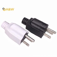 A&W American Detachable Plug American 15A AC Electrical Power Male Plug Adaptor Adapter Wire Rewirea
