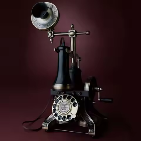 Los Bella Rare Treasure Vintage Telephone 1884 Classical Metal Ringtone Rotary Dial Landline Collect