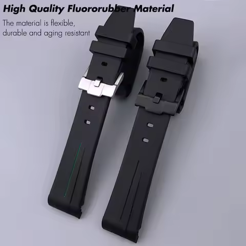 18mm 19mm 20mm Quality FKM Fluororubber Wristband For Rolex Strap For 40mm Submariner Yacht Master G