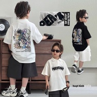 20-60kg Korean style cartoon polo shirt for girls, boys' clothes