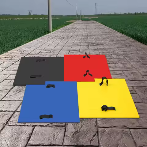 24"x24" Concrete Stamping Mats, Texturing Skin 4 PCS Realistic Tile & Stone Texture Floor Imprint Se