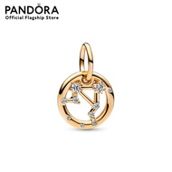 Pandora Libra zodiac 14k gold-plated dangle with clear cubic zirconia